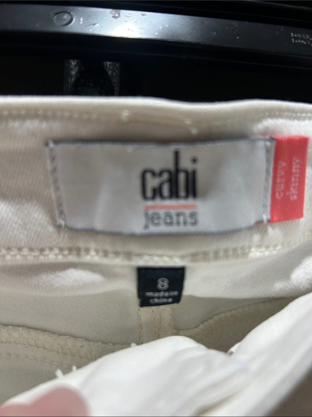 CAbi White Ankle Crop Jeans with Frayed Hem - Picture 2 of 3